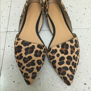 J. Crew Calf hair leopard print flats size 7